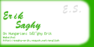 erik saghy business card